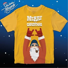 Прикольные футболки: Merry Christmas байкер